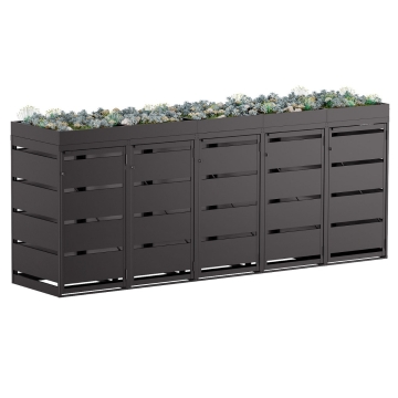 Box copri bidoni Egon per cinque 120L in Nero