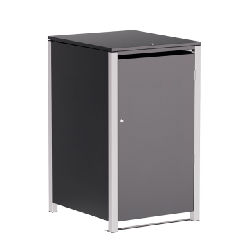 Box copri bidoni Hugo per uno 240L in Antracite con cornice grigio segnale