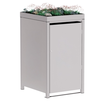 Box copri bidoni Emma per uno 120L in Grigio chiaro metallizzato