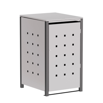 Box copri bidoni Horst per uno 120L in Grigio chiaro metallizzato con cornice grigio scuro