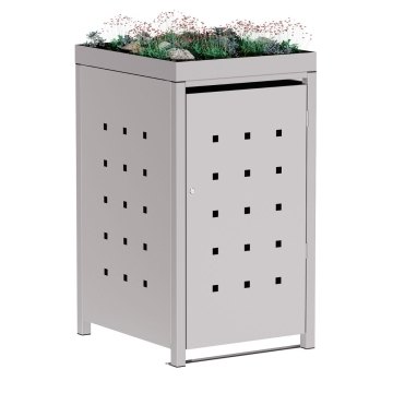 Box copri bidoni Martha per uno 240L in Grigio chiaro metallizzato