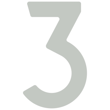 Numero Civico - autoadesivo "3" - 40 mm in Grigio chiaro