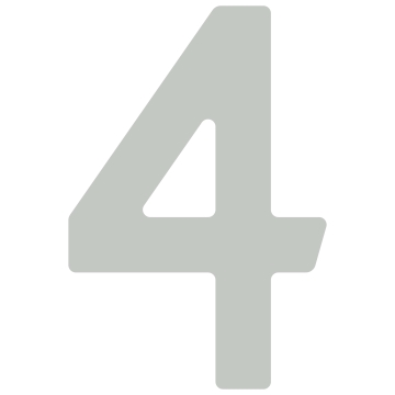Numero Civico - autoadesivo "4" - 40 mm in Grigio chiaro