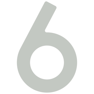 Numero Civico - autoadesivo "6" - 40 mm in Grigio chiaro