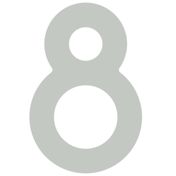 Numero Civico - autoadesivo "8" - 40 mm in Grigio chiaro
