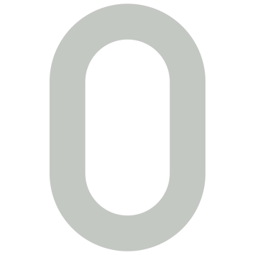 Numero Civico - autoadesivo "0" - 40 mm in Grigio chiaro