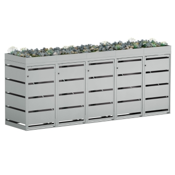 Box copri bidoni Egon per cinque 120L nel Grigio chiaro