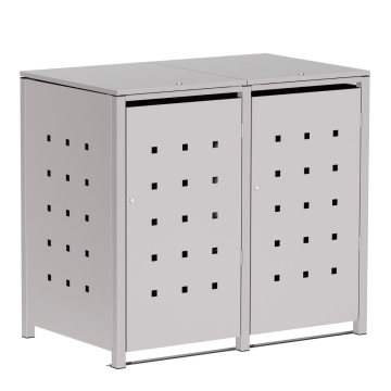 Box copri bidoni Wilhelm per due 240L in Grigio chiaro metallizzato
