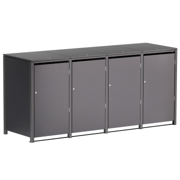 Box copri bidoni Hugo per quattro 240L in Antracite
