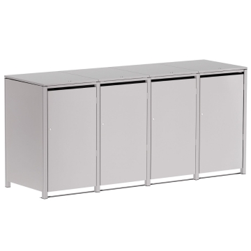 Box copri bidoni Hugo per quattro 240L in Grigio chiaro metallizzato