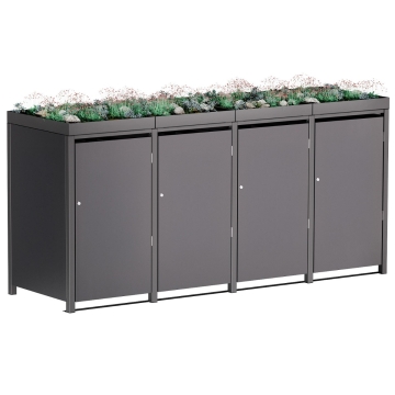 Box copri bidoni Emma per quattro 120L in Antracite