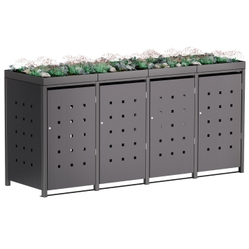 Box copri bidoni Martha per quattro 240L in Antracite