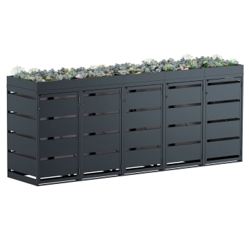 Box copri bidoni Egon per cinque 120L in Antracite