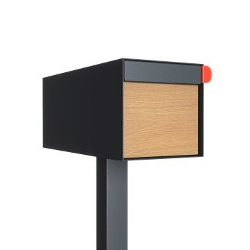 American Mailbox Americano Antracite con fronte decorativo in legno