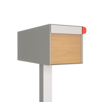 American Mailbox Americano bianco con frontale decorativo in legno