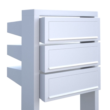 Cassetta postale in serie Stairs for Three in Bianco