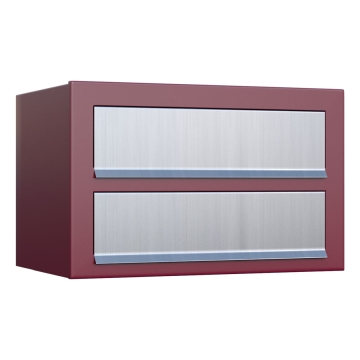 Cassetta postale Cube for Two Rosso con ribaltina in acciaio inox