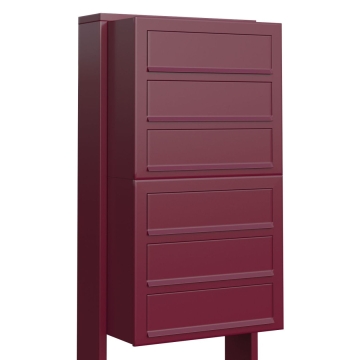 Cassetta postale in serie Cube for Six in Rosso