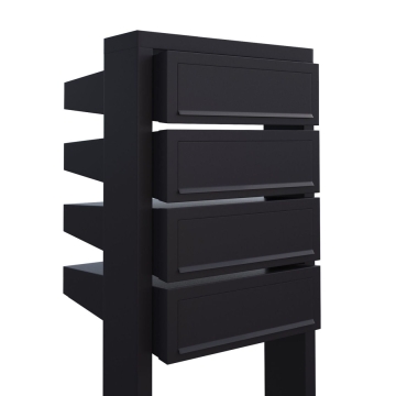 Cassetta postale in serie Stairs for Four in Nero