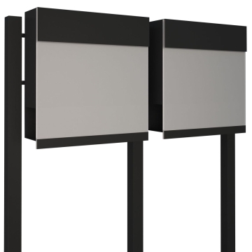 Cassetta postale in serie Manhattan Special White for Two in Nero con piastra