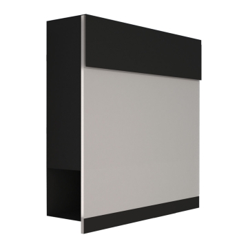 Cassetta postale Manhattan Special White nero con piastra in acrilico bianco