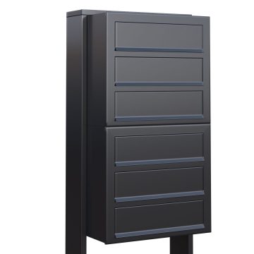 Cassetta postale in serie Cube for Six in Antracite