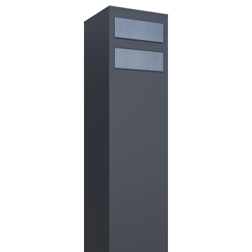 Cassetta postale in serie Monolith for Two in Antracite con ribaltina in acciaio inox