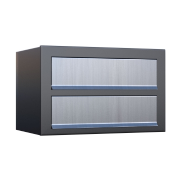 Cassetta postale Cube for Two Antracite con ribaltina in acciaio inox