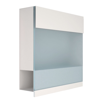 Cassetta postale Manhattan Special Blue Bianca con piastra in acrilico blu