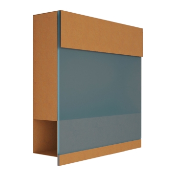 Cassetta postale Manhattan Special Blue Ruggine con piastra in acrilico blu