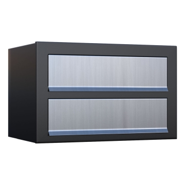 Cassetta postale Cube for Two Nero con ribaltina in acciaio inox