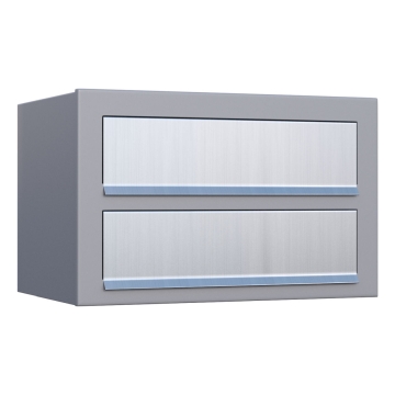 Cassetta postale Cube for Two Grigio metallizzato con ribaltina in acciaio inox