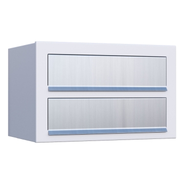 Cassetta postale Cube for Two Bianca con ribaltina in acciaio inox