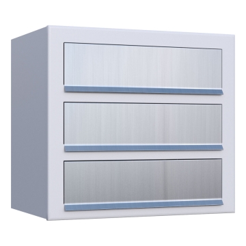 Cassetta postale Cube for Three Bianca con ribaltina in acciaio inox