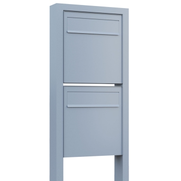 Cassetta delle lettere di recinzione latina per due in grigio metallico