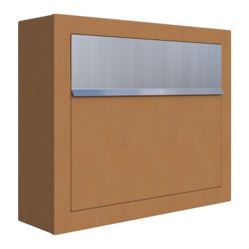Cassetta postale Elegance Ruggine con ribaltina in acciaio inox