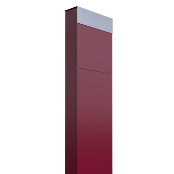 Cassetta postale con supporto The Box in Rosso con ribaltina in acciaio inox