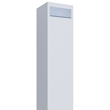 Cassetta postale con supporto Monolith in Bianco con ribaltina in acciaio inox