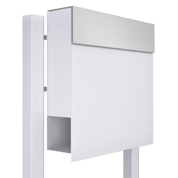 Cassette postali con supporto postale Manhattan Bianca con ribaltina in acciaio inox