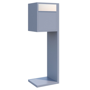 Cassette postali con supporto postale Hermes Grigio metallizzato con ribaltina in acciaio inox