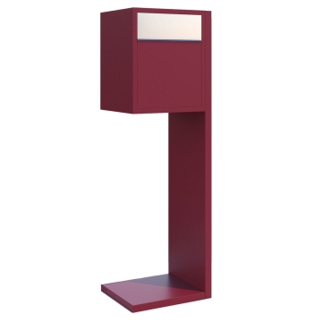 Cassette postali con supporto postale Hermes Rosso con ribaltina in acciaio inox