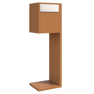 Cassette postali con supporto postale Hermes Ruggine con ribaltina in acciaio inox