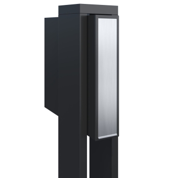 Cassetta postale con supporto Flag in Nero con ribaltina in acciaio inox
