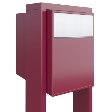 Cassette postali con supporto postale Big Flag Rosso con ribaltina in acciaio inox