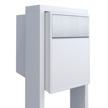 Cassette postali con supporto postale Big Flag Bianca con ribaltina in acciaio inox