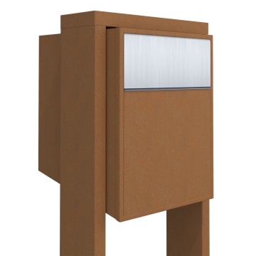 Cassette postali con supporto postale Big Flag Ruggine con ribaltina in acciaio inox