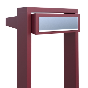 Cassetta postale con supporto Stairs in Rosso con ribaltina in acciaio inox