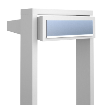 Cassetta postale con supporto Stairs in Bianco con ribaltina in acciaio inox