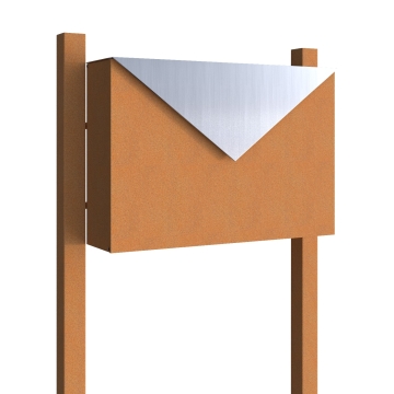 Cassetta postale con supporto postale Letter Ruggine