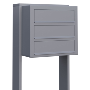 Cassetta postale in serie Cube for Three in Grigio metallizzato